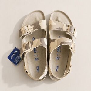BIRKENSTOCK Milano Gray Taupe Camo Sandals Unisex